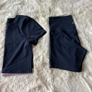 Nulu/Align Yoga Day Set in True Navy/ Lilac Ether